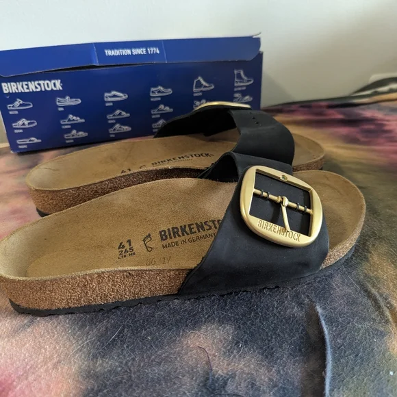 Birkenstock Madrid Big Buckle Sandals - Black EU 41/ L 10/ M 8 - Picture 4 of 9